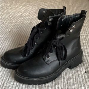 Madden Girl Black Combat Boots